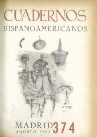 Cuadernos Hispanoamericanos. Núm. 374, agosto 1981