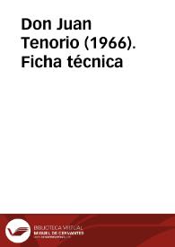 Don Juan Tenorio (1966). Ficha técnica