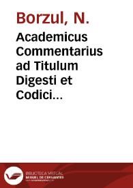 Academicus Commentarius ad Titulum Digesti et Codici Ad legem Falcidiam