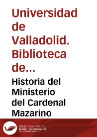 Historia del Ministerio del Cardenal Mazarino