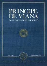 Príncipe de Viana. Suplemento de Ciencias. Año I, núm. 1. 1981