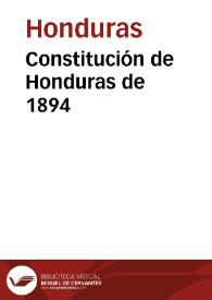 Constitución de Honduras de 1894