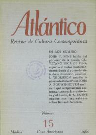 Atlántico : Revista de Cultura Contemporánea. Núm. 15, 1960