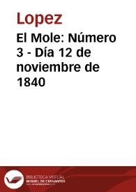 El Mole. Número 3 - Día 12 de noviembre de 1840
