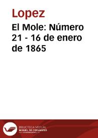 El Mole. Número 21 - 16 de enero de 1865