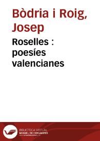 Roselles : poesíes valencianes