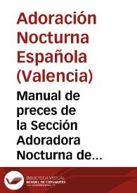 Manual de preces de la Sección Adoradora Nocturna de Valencia