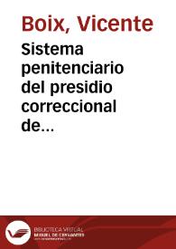 Sistema penitenciario del presidio correccional de Valencia