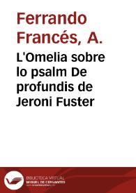 L'Omelia sobre lo psalm De profundis de Jeroni Fuster