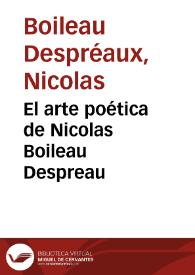 El arte poética de Nicolas Boileau Despreau