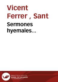 Sermones hyemales...