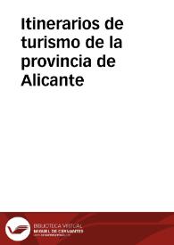 Itinerarios de turismo de la provincia de Alicante