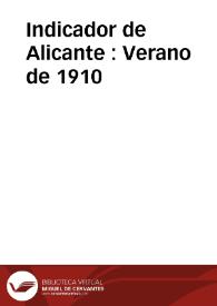 Indicador de Alicante : Verano de 1910