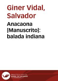 Anacaona [Manuscrito]: balada indiana