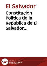 Constitución Política de la República de El Salvador de 1864