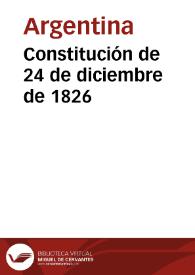 Constitución de 24 de diciembre de 1826