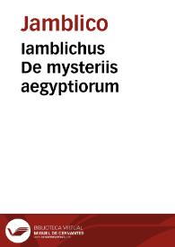 Iamblichus De mysteriis aegyptiorum