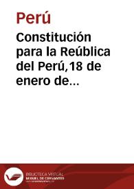 Constitución para la Reública del Perú,18 de enero de 1920