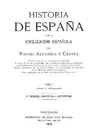 Historia de España y de la civilización española. Tomo 1