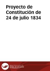 Proyecto de Constitución de 24 de julio 1834
