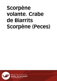 Scorpène volante. Crabe de Biarrits Scorpène (Peces)