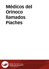 Médicos del Orinoco llamados Piaches