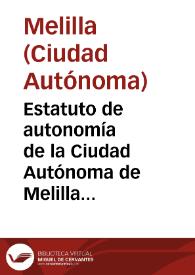 Estatuto de autonomía de la Ciudad Autónoma de Melilla (1995)