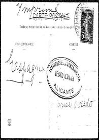 Tarjeta postal a Rafael Altamira, Francia, [1907]