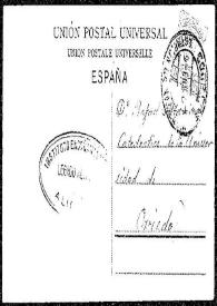 Tarjeta postal de Paca a Rafael Altamira, Valencia, 9 de enero de 1907