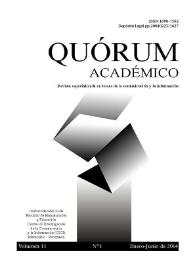 Quórum Académico : revista especializada en temas de la comunicación y la información. Vol. 11. Núm. 1, enero-junio de 2014