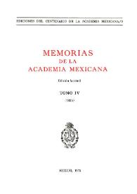 Memorias de la Academia Mexicana de la Lengua. Tomo 4 [1895]