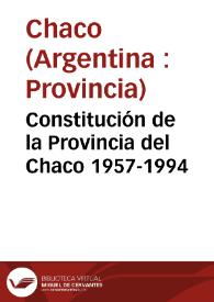 Constitución de la Provincia del Chaco 1957-1994