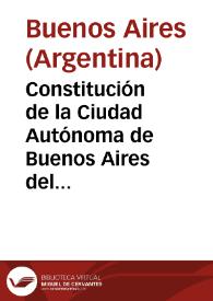 Constitución de la Ciudad Autónoma de Buenos Aires del 1 de octubre de 1996