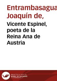 Vicente Espinel, poeta de la Reina Ana de Austria