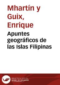 Apuntes geográficos de las Islas Filipinas