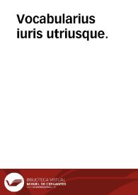 Vocabularius iuris utriusque.