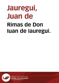Rimas de Don Iuan de Iauregui.