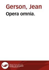 Opera omnia.