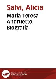María Teresa Andruetto. Biografía
