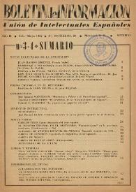 Boletín de información : Unión de intelectuales españoles. Año II, núm. 3-4, febrero-mayo de 1957