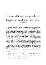 Tráfico atlántico asegurado en Burgos a mediados del XVI