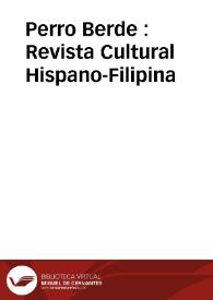 Perro Berde : Revista Cultural Hispano-Filipina
