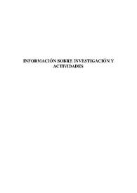 Revista de Hispanismo Filosófico, núm. 5 (2000). Información sobre Investigación y Actividades