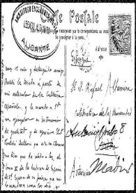 Tarjeta postal de G. Desdevizes du Desert a Rafael Altamira. Oviedo, 28 de marzo de 1907