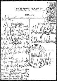 Tarjeta postal de [Francisco de las] Barras a Rafael Altamira. Sevilla, 24 de diciembre de 1907