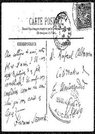 Tarjeta postal de G. Fiortanal Stroroski a Rafael Altamira