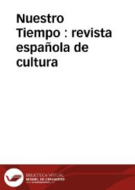 Nuestro Tiempo : revista española de cultura