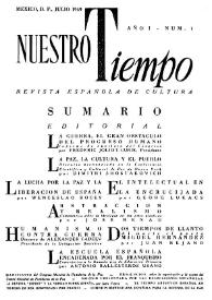 Nuestro Tiempo : revista española de cultura. Año I, núm. 1, julio 1949