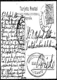 Tarjeta postal de [Francisco de las] Barras a Rafael Altamira. Sevilla, 1908