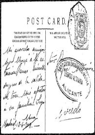 Tarjeta postal de Elena a Rafael Altamira. Madrid, 18 de junio de 1908
